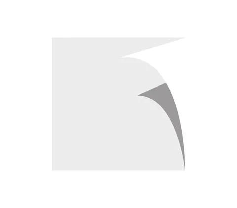 Gray square sheet of paper or tin with a folded corner Stock Illustration