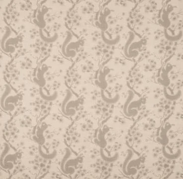 Gray Squirrels on Tree Branch Pattern Wallpaper Swatch Stock Photos