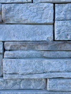 Gray Stacked Stone Wall Texture Background Stock Photos