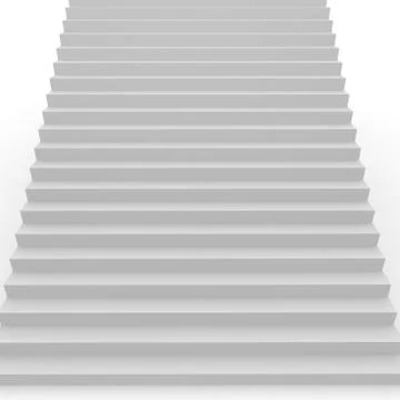 A gray staircase going up. 3D illustration Ilustración de archivo