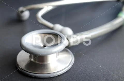 Gray stethoscope Stock Photos