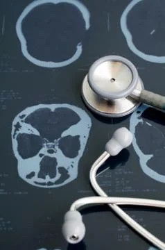 Gray stethoscope Stock Photos