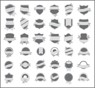 Gray stickers (set 5) Illustrazione stock