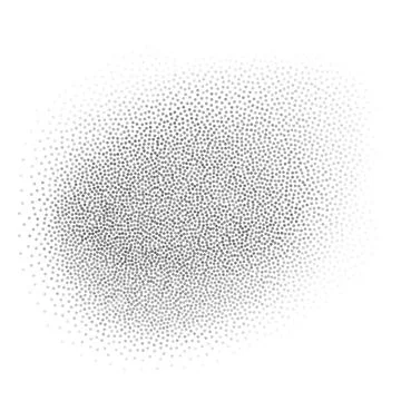 Gray stipple circle blob blurred gradient noise gradation, abstract gritty Stock Illustration