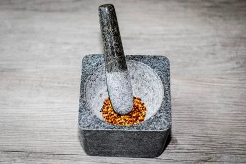 Gray stone mortar  Stock Photos