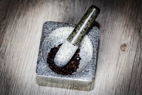 Gray stone mortar  Stock Photos