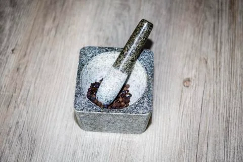 Gray stone mortar Stock Photos