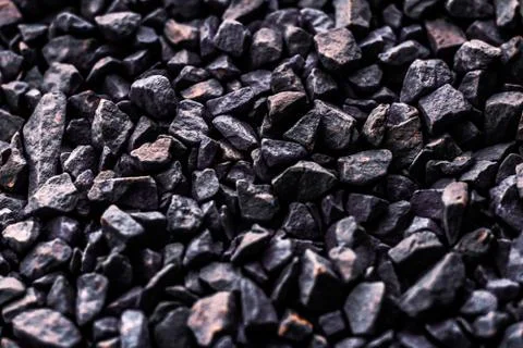 Gray stone pebbles as abstract background texture, landscape architecture bac Stock Photos