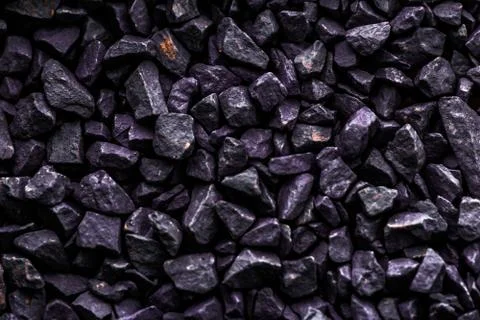 Gray stone pebbles as abstract background texture, landscape architecture bac Stock Photos