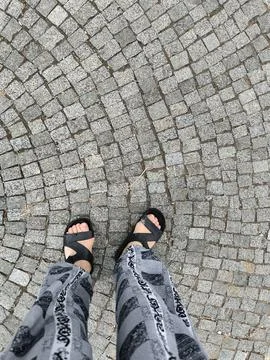 Gray stone pedestrian tile bars construction background material Stock Photos