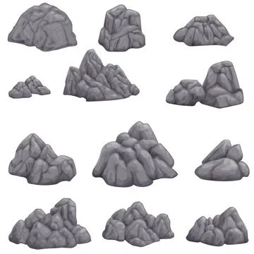 Gray stone on white background isolated image Stock Illustration