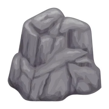 Gray stone on white background isolated image Stock Illustration