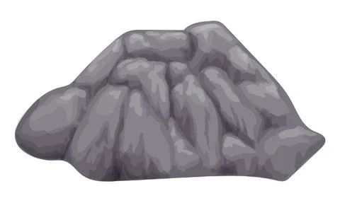 Gray stone on white background isolated image Stock Illustration