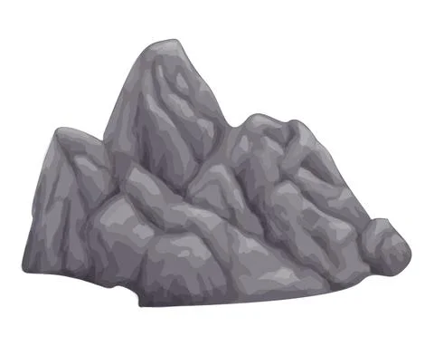 Gray stone on white background isolated image Stock Illustration