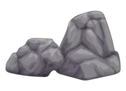 Gray stone on white background isolated image Stock-Illustration