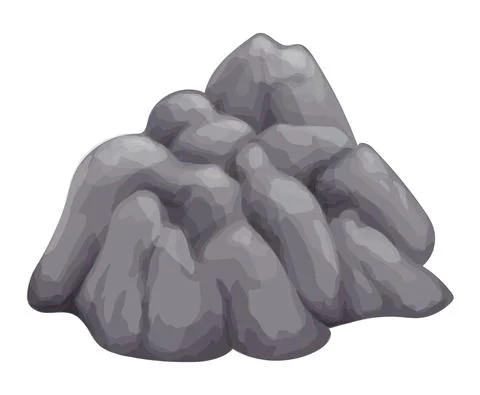 Gray stone on white background isolated image Stock Illustration