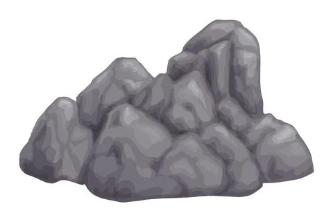 Gray stone on white background isolated image Stock Illustration