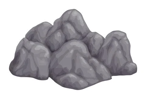 Gray stone on white background isolated image Illustrazione stock