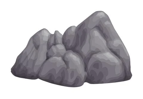 Gray stone on white background isolated image Stock Illustration