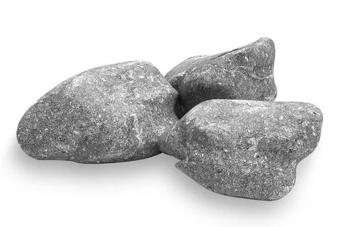 Gray stones a bunch of isolate 3d rendering Stock Illustration