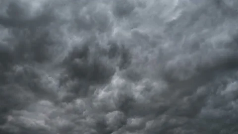 Gray Storm Clouds moving in the Sky. Time Lapse. Thunderstorm Cyclone. Curly Stock Footage 92221515