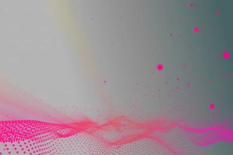Gray Storm Gradient with Pink Particle Wave Stock Illustration