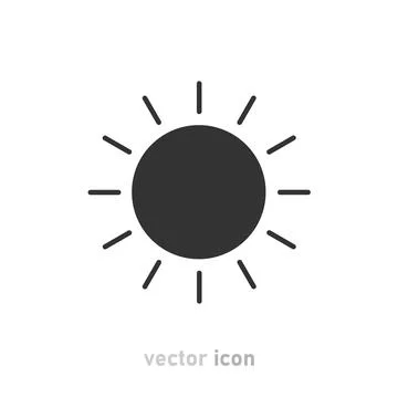 Gray sun icon on white background. Vector illustration. Stock Illustration