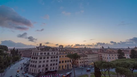 Gray Sunset Rome Italy Stock Footage 296443285