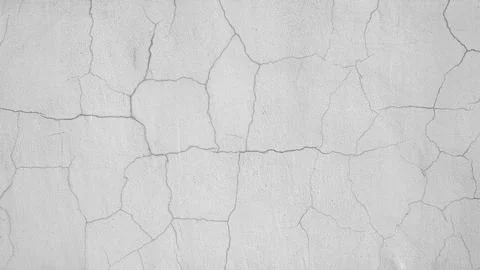 Gray surface of plastered wall with cracks, close-up. Texture background ba.. Stock Photos