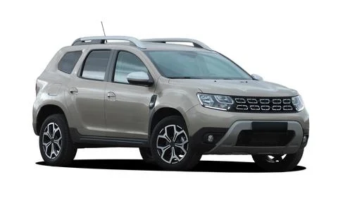 Gray SUV on a white background, front view Foto stock