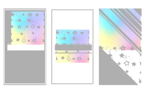 Gray templates with holographic Stock Illustration