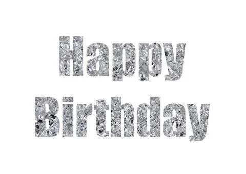 Gray texture crumpled foil. Shot through cut-out silhouette of the word BIRTH Stock Illustration