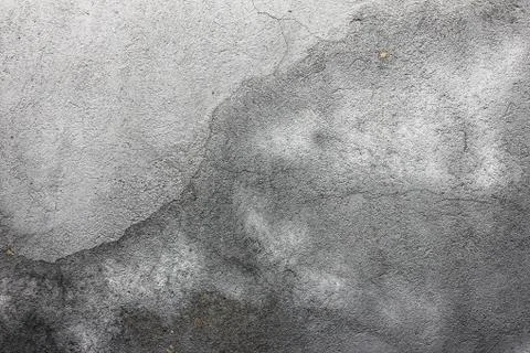 Gray texture with scratched plaster on the wall, Stock Photos
