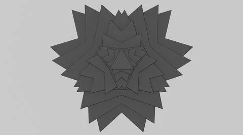 Gray textured geometric shape. Abstract illustration, 3d render. Stock Illustration