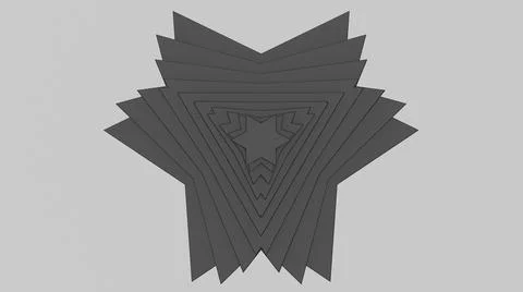 Gray textured geometric shape. Abstract illustration, 3d render. Stock Illustration