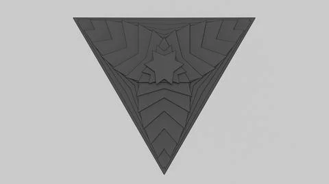 Gray textured triangle. Abstract illustration, 3d render. Stock Illustration