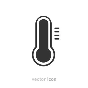 Gray thermometer icon on white background. Vector illustration. Stock Illustration