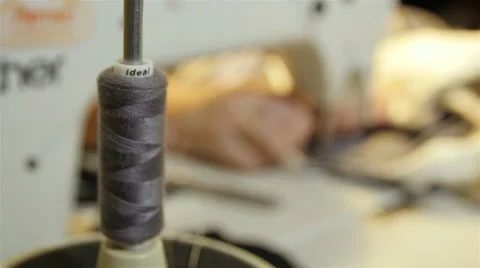 Gray Thread on the sewing machine Stock Footage 61985483