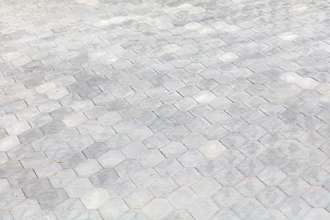 Gray tile floor with a pattern of squares Stock Photos