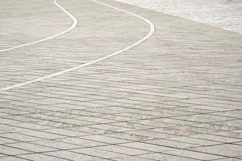 Gray tiled floor background. Old town square. Foto stock