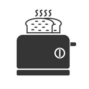 A gray toaster icon Stock Illustration