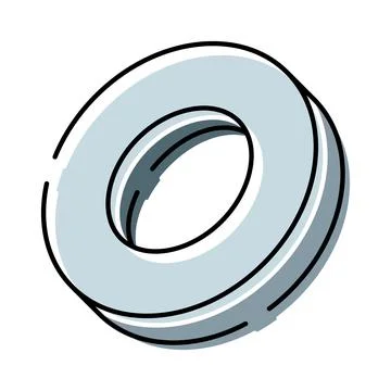 Gray torus shape simple three dimensional icon Stock Illustration