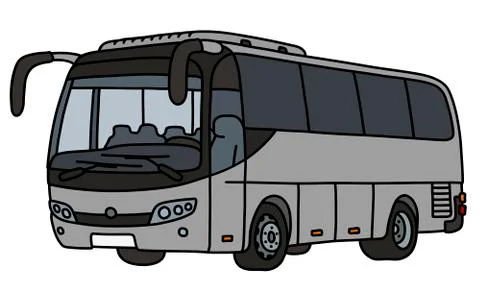 The gray touristic bus Stock Illustration
