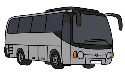 The gray touristic bus Stock Illustration