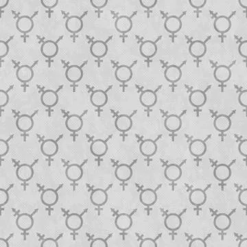 Gray Transgender Symbol Tile Pattern Repeat Background Stock Illustration