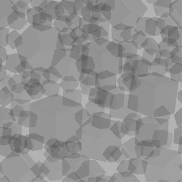 Gray Transparent Cubes Seamless Pattern, 3D Illustration Stock-Illustration
