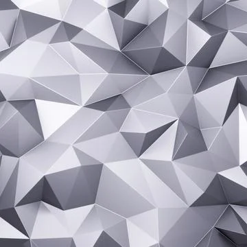 Gray triangle low polygon. Grey geometric triangular polygonal. Abstract mosa Stock Illustration