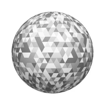 Gray triangle tiles flooring texture pattern on ball or sphere shape isolated Stock Illustration