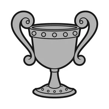 Gray Trophy with Thick Outline Illustrazione stock