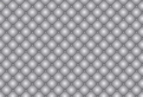 Gray tufted upholstery pattern background with silver buttons Stock Illustration